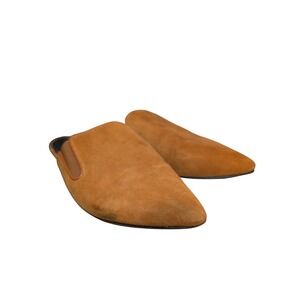 Jenni‎ Kayne Suede Pointed Toe Mule Flats Brown Made in Italy Women's Size 8 D1